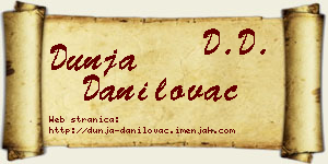 Dunja Danilovac vizit kartica